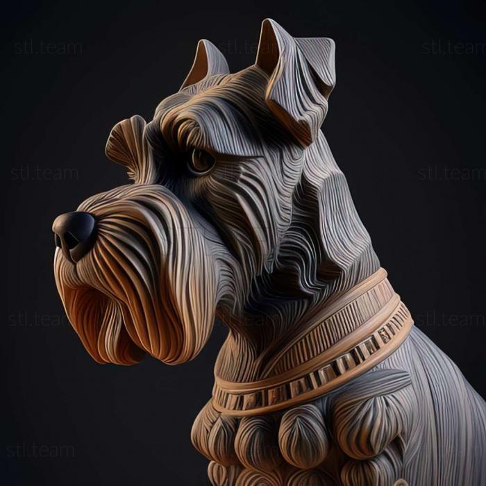 3D model Zwergschnauzer dog (STL)